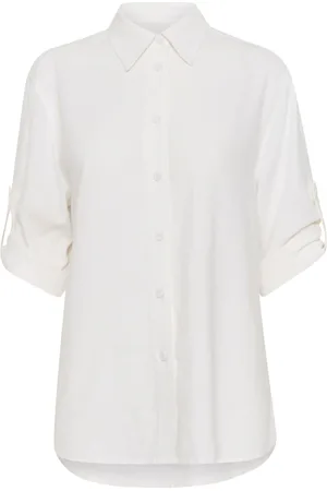 INWEAR Bluser & Skjorter, Dame, Hvid, S, Uld, Afslappet Skjortebluse Ren Hvid