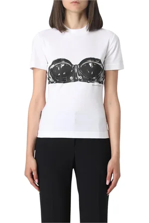 Alexander McQueen Top, Dame, Hvid, 2XS, Bomuld, Biker Bra Bomuld T-shirt