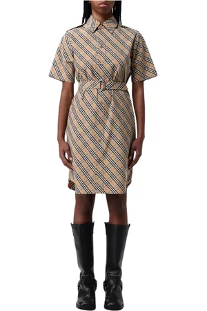 Burberry Kjole, Dame, , XS, Bomuld, Elegant Bæltet Mini Kjole