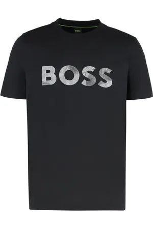 HUGO BOSS Top, Herre, Sort, XS, Bomuld, Ribbet crew-neck bomuld T-shirt