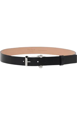 Alexander McQueen Tilbehør, Herre, Sort, 85 CM, Uld, Skull Bælte Spænde Stilfuldt Tilbehør