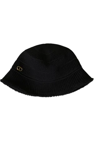Twin-Set Tilbehør, Dame, Sort, ONE SIZE, Uld, Sherpa Trim Strikket Bucket Hat