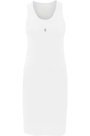 Givenchy Kjole, Dame, Hvid, M, Bomuld, Ribstrikket Tank Kjole