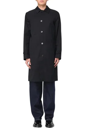 Burberry Frakke, Herre, Sort, XL, Bomuld, Tidløs Sort Trenchcoat