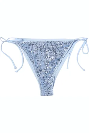 MC2 SAINT BARTH Badetøj, Dame, Blå, M, Uld, Blå Sequin Bikini Bund