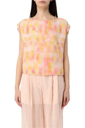 Armani Exchange Top, Dame, Flerfarvet, XS, Uld, Stilfuld Abstrakt Print Bluse