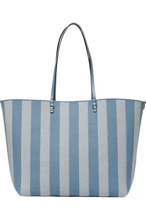 Fendi Taske, Dame, Flerfarvet, ONE SIZE, Uld, Blå Gnawed Tote Skuldertaske