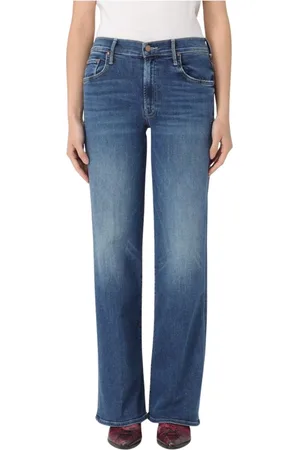 Mother Jeans, Dame, Blå, W24, Blå Straight-Leg Jeans til Kvinder