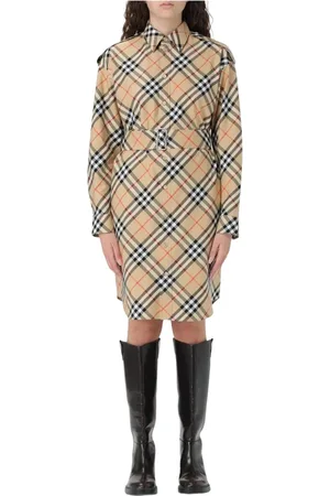 Burberry Kjole, Dame, , 3XS, Bomuld, Klassisk Tjek Print Kjole