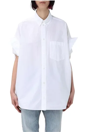 Balenciaga Bluser & Skjorter, Dame, Hvid, 2XS, Bomuld, Hvid Oversized Bomuldsskjorte
