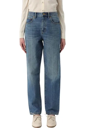 Tory Burch Jeans, Dame, Blå, W30, Denim, Elegant Straight Leg Jeans