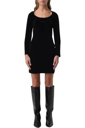 Alexander Wang Kjole, Dame, Sort, M, Bomuld, Sort Fløjl Mini Kjole