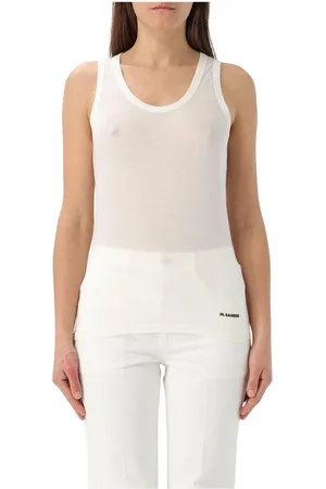 Jil Sander Top, Dame, Hvid, M, Uld, Hvid Uld Tank Top