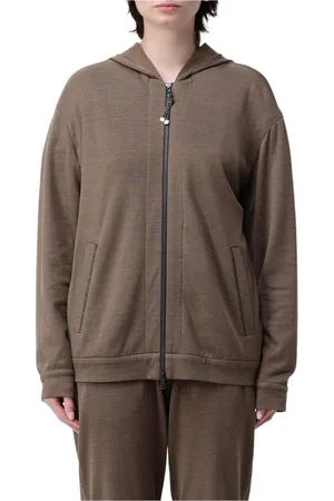 Brunello Cucinelli Sweathshirts & Hoodies, Dame, Brun, XL, Smør Hue Hættedragt