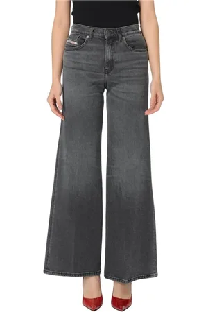 Diesel Jeans, Dame, Sort, W26, Bomuld, Brede Ben Sorte Jeans