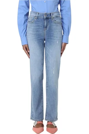 Liu Jo Jeans, Dame, Blå, W28, Denim, Premium Denim Straight Leg Jeans