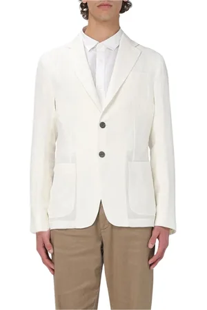 Emporio Armani Jakke, Herre, Hvid, 2XL, Linned, Klassisk Linnedblazer