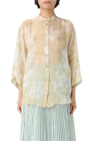 FORTE FORTE Bluser & Skjorter, Dame, Flerfarvet, S, Linned, Blomstret Linnedskjorte Elegant Stil