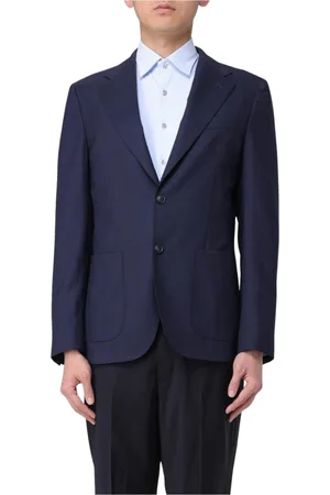 FAY Jakke, Herre, Blå, XL, Tyl, Blå Enkeltknap Blazer