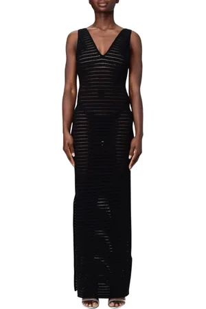 Elisabetta Franchi Kjole, Dame, Sort, L, Elegant Sort Maxi Kjole