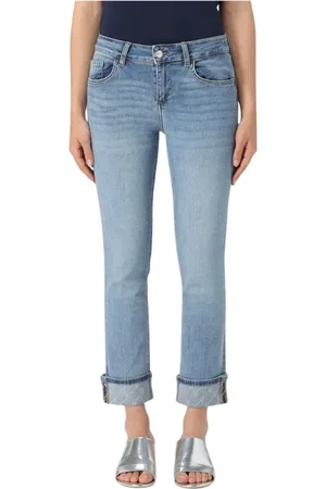 Liu Jo Jeans, Dame, Blå, W25, Denim, Jeans med broderede manchetter