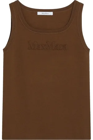 Max Mara Top, Dame, Grøn, M, Ren Tank Top i Klassisk Stil