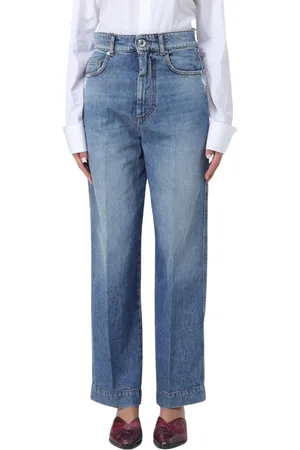Sportmax Jeans, Dame, Blå, W30, Uld, Blå Wide Leg Jeans Kvinder