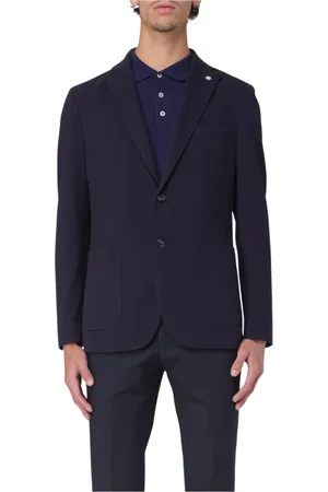 Manuel Ritz Jakke, Herre, Blå, XL, Uld, Blå Stretch Blazer til Mænd