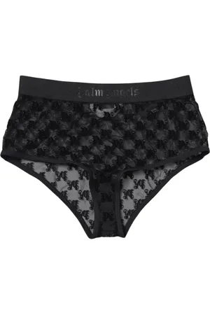 Palm Angels Undertøj, Dame, Sort, S, Uld, Velour Logo Shorts