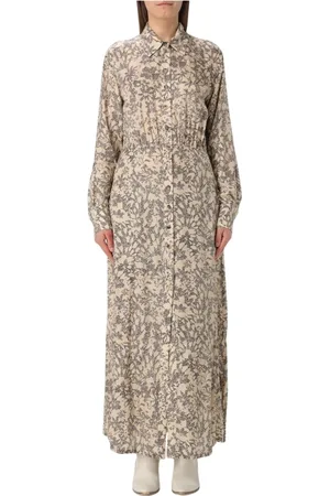 Golden Goose Kjole, Dame, Flerfarvet, S, Blomsterprint Silkekjole Maxi