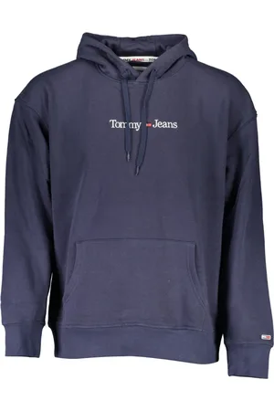 Tommy Hilfiger Sweathshirts & Hoodies, Herre, Blå, XL, Bomuld, Blå hættetrøje med broderi og logo