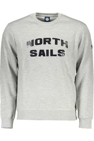 North Sails Sweathshirts & Hoodies, Herre, Grå, 2XL, Uld, Grå Langærmet Trykt Sweater