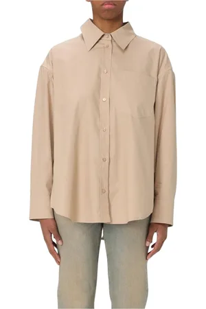 Dondup Bluser & Skjorter, Dame, , S, Bomuld, Sand Bomuld Poplin Skjorte