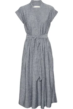 INWEAR Kjole, Dame, Blå, L, Marine Melange Kjole med Bælte