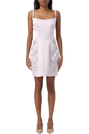 Elisabetta Franchi Kjole, Dame, Lyserød, L, Satin, Luksuriøs Satin Mini Kjole