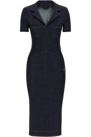 Givenchy Kjole, Dame, Blå, M, Denim, Blå Denim Midi Kjole Elegant Stil