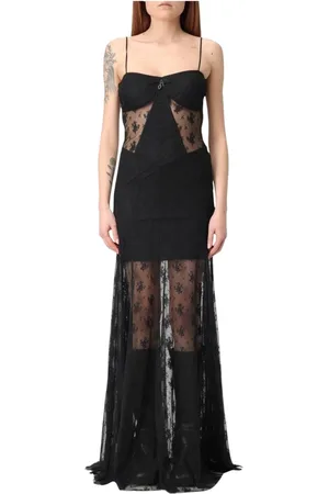 ANIYE BY Kjole, Dame, Sort, S, Tyl, Sort Blonde Maxi Kjole Gennemsigtig Overlay
