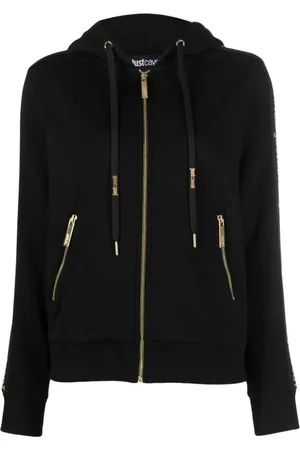 Roberto Cavalli Sweathshirts & Hoodies, Dame, Sort, 2XS, Bomuld, Zip Hoodie