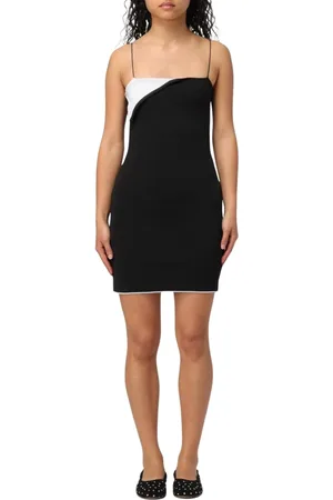 Jacquemus Kjole, Dame, Sort, S, Elegant Sort Asymmetrisk Mini Kjole