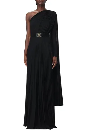 Elisabetta Franchi Kjole, Dame, Sort, M, Elegant Plisseret Maxi Kjole