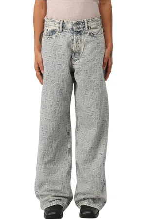 Acne Studios Jeans, Dame, Blå, 3XS, Bomuld, Blå Acid Wash Wide Leg Jeans