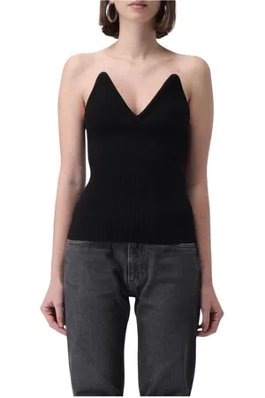 COPERNI Top, Dame, Sort, S, Bomuld, Ribstrikket Top