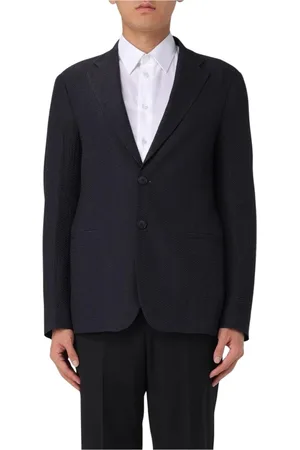 Giorgio Armani Jakke, Herre, Blå, L, Blå Tekstureret Blazer