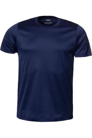 Eton Top, Herre, Blå, L, Bomuld, Luksuriøs Blå Bomulds T-shirt