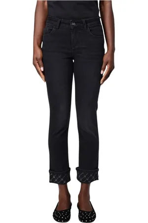 Liu Jo Jeans, Dame, Sort, W33, Bomuld, Broderet Manchet Jeans