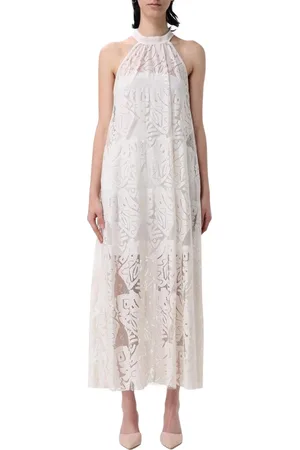 HANITA Kjole, Dame, , XS, Elegant Cream Halter Maxi Kjole