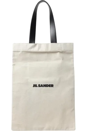 Jil Sander Taske, Dame, , ONE SIZE, Læder, Hvid Minimalistisk Tote Taske med Læderhåndtag