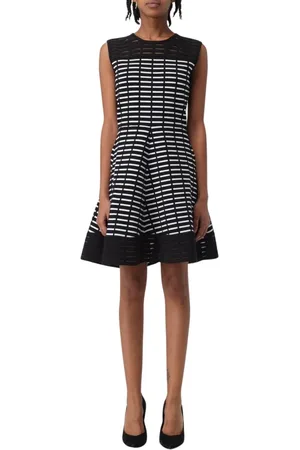 GENNY Kjole, Dame, Sort, L, Elegant Strik Mini Kjole