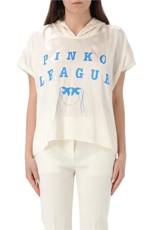 Pinko Sweathshirts & Hoodies, Dame, Hvid, S, Uld, Top med blonderdetaljer