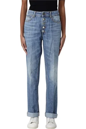 Dondup Jeans, Dame, Blå, W29, Bomuld, Blå Afslappet Straight Leg Jeans